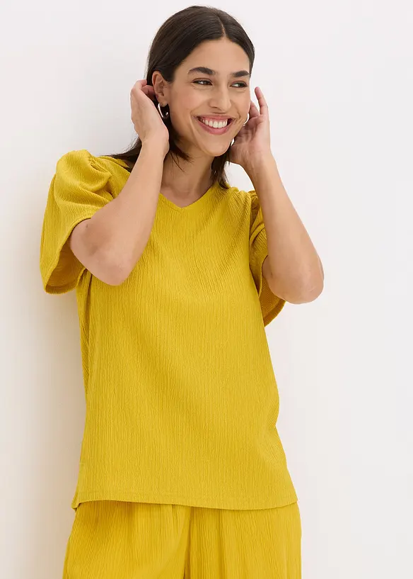 T-shirt en cr&ecirc;pe textur&eacute;, bonprix