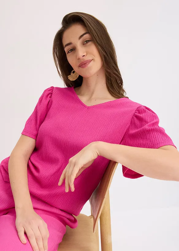 T-shirt en crêpe texturé, bonprix