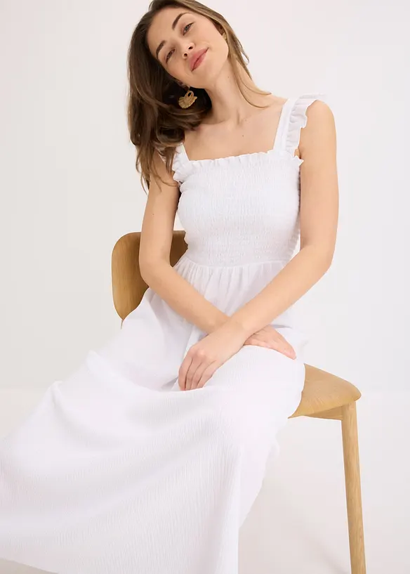 Robe en jersey avec détail smocké, bonprix