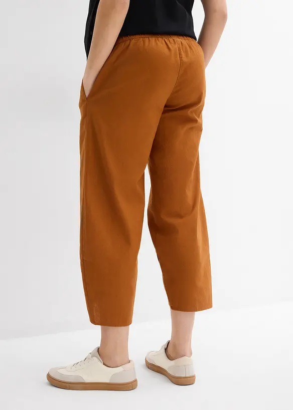 Pantalon de grossesse avec bandeau, en lin et coton, bonprix