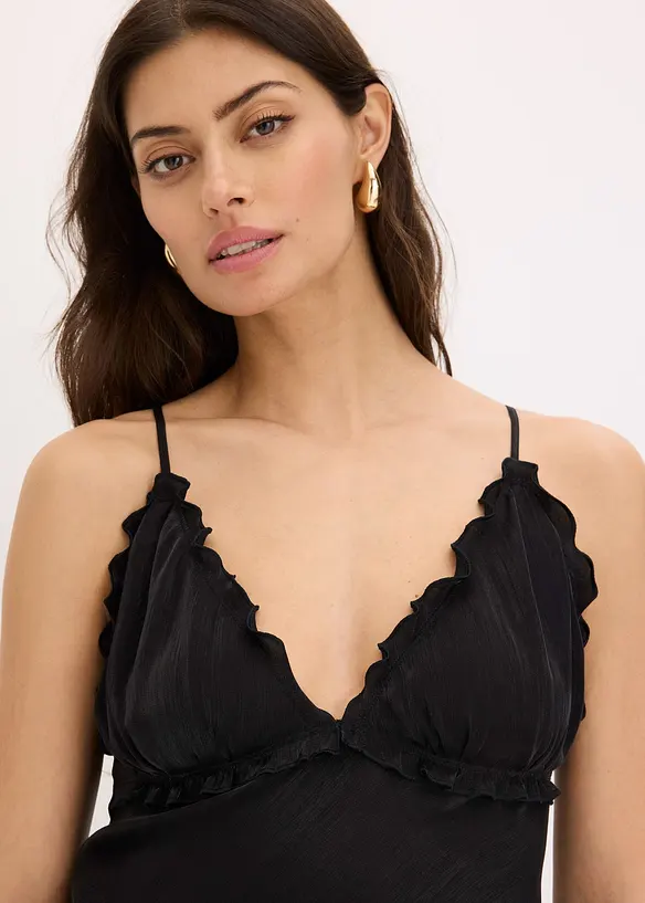 Robe longue et fluide en satin, bonprix