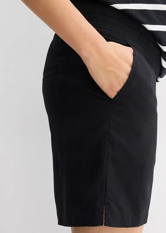 Short de grossesse 2en1 avec bandeau à rabattre, en lin et coton, bonprix