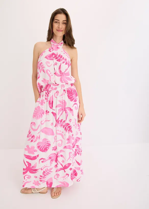 Jupe longue en viscose texturée, bonprix