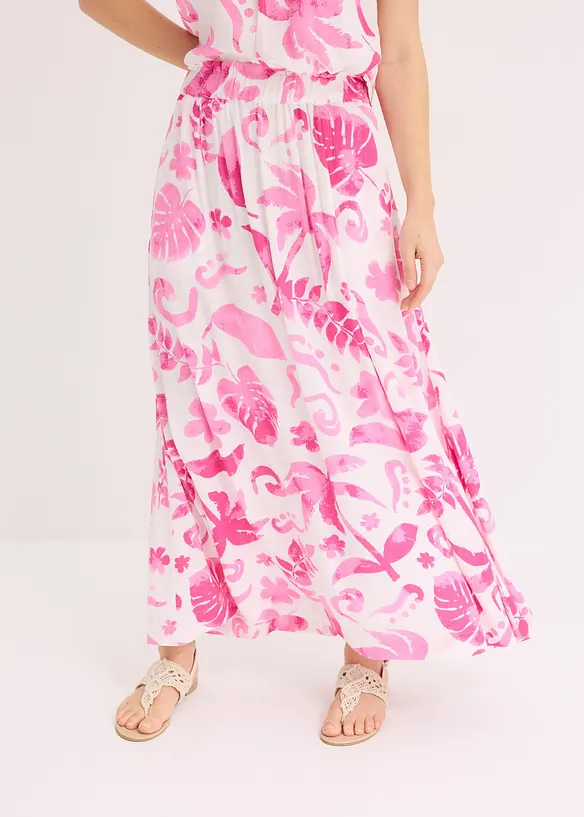 Jupe longue en viscose texturée, bonprix