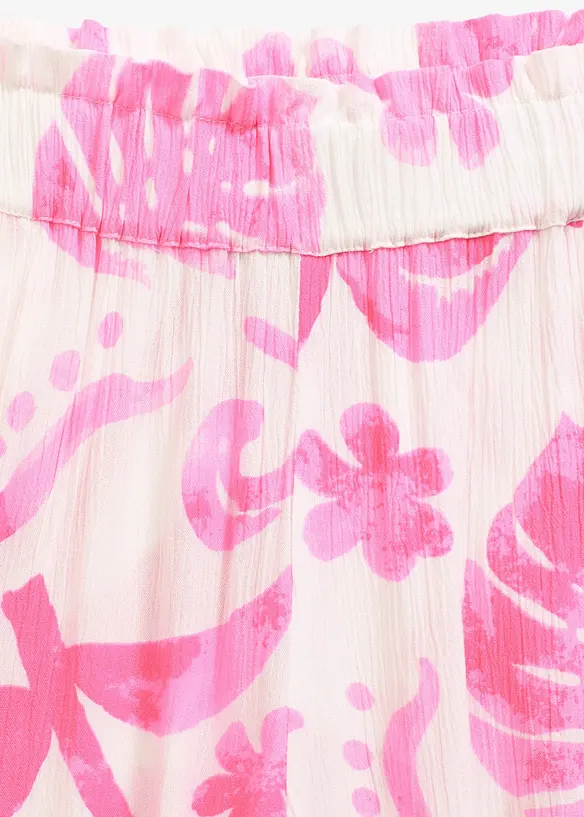 Pantalon large imprimé en viscose texturée, bonprix