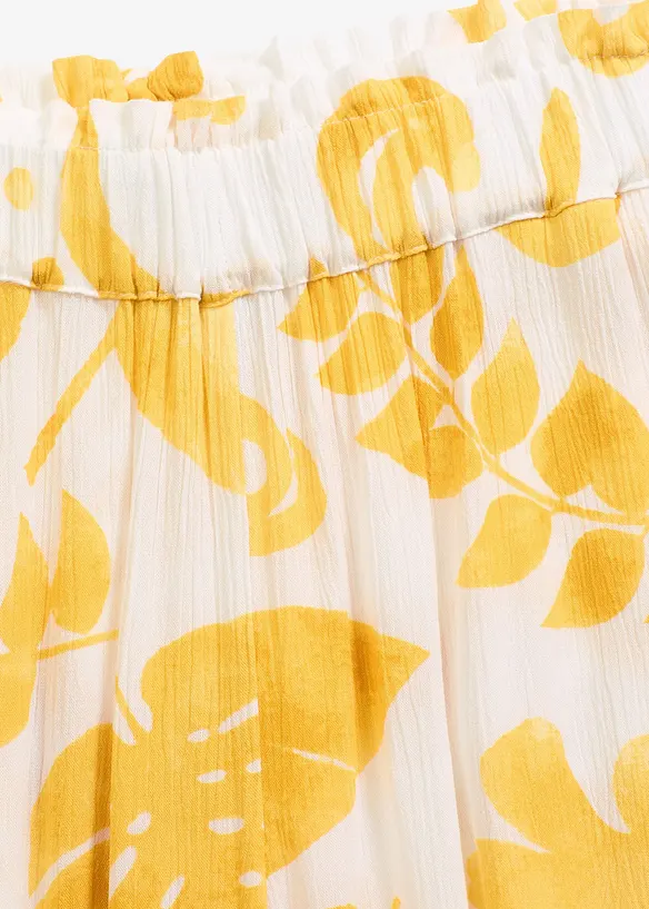 Pantalon large imprimé en viscose texturée, bonprix