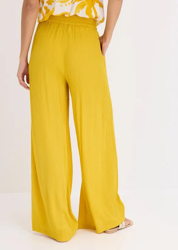 Pantalon taille &eacute;lastiqu&eacute;e en viscose fluide, bonprix