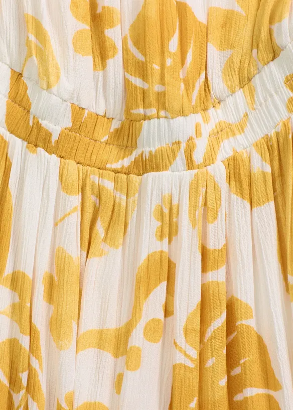 Robe asymétrique imprimée en viscose texturée, bonprix