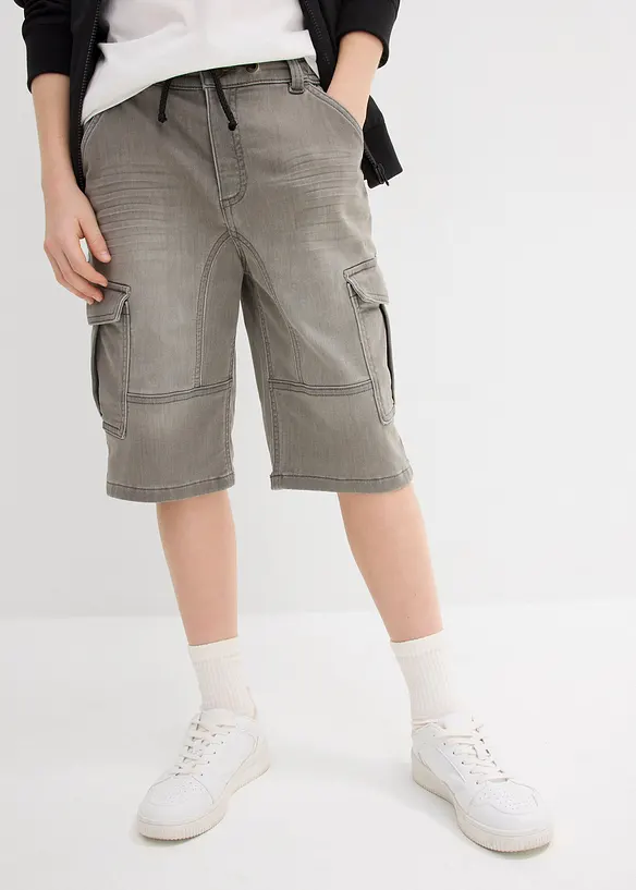 Bermuda jean en molleton, Regular, bonprix