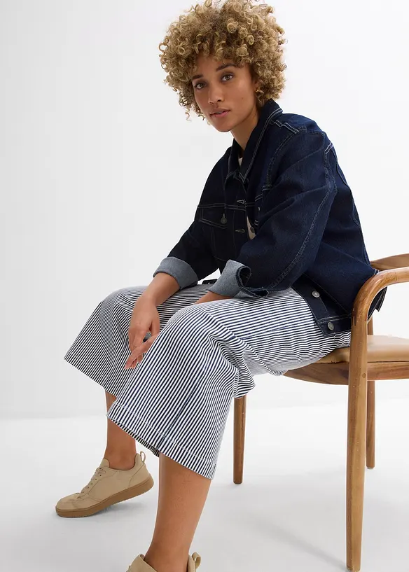 Pantalon en twill à taille élastiquée, bonprix