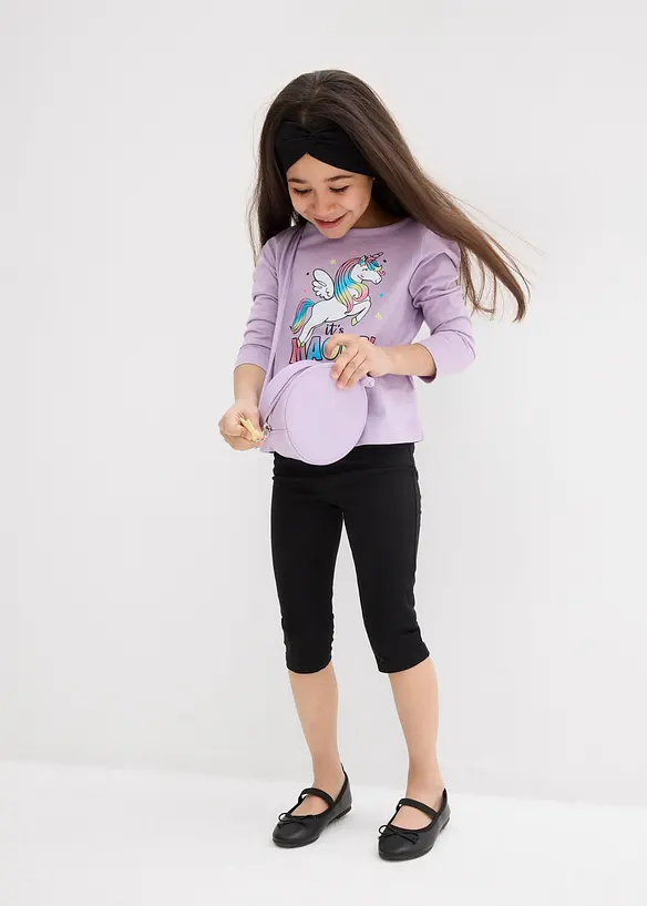 Lot de 2 leggings corsaire en coton mélangé extensible, bonprix