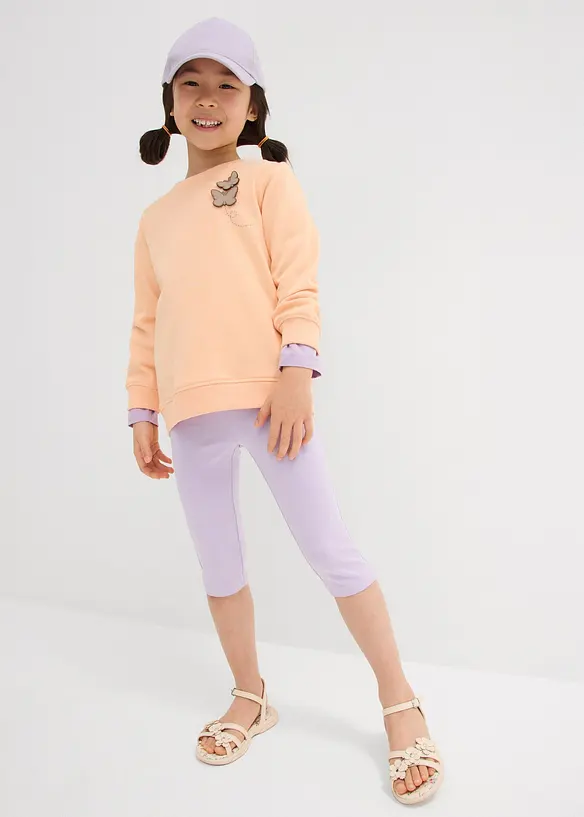 Lot de 2 leggings corsaire en coton mélangé extensible, bonprix