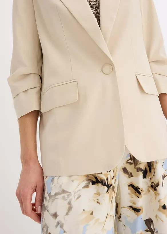 Blazer manches 3/4 ample en viscose, bonprix