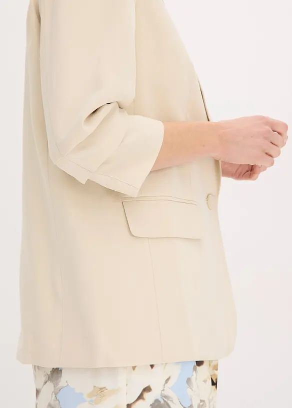 Blazer manches 3/4 ample en viscose, bonprix