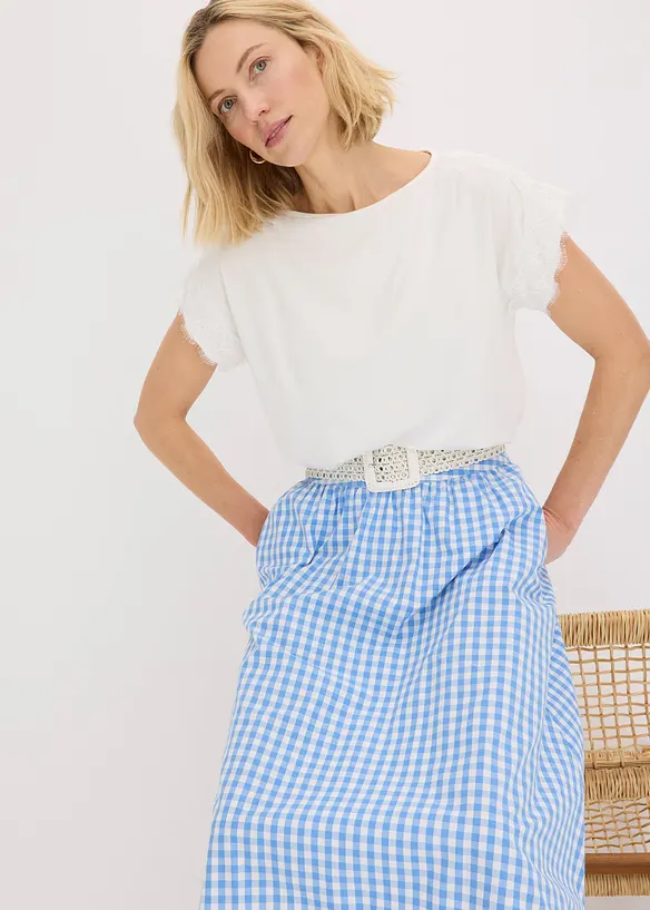 T-shirt en viscose avec dentelle, bonprix