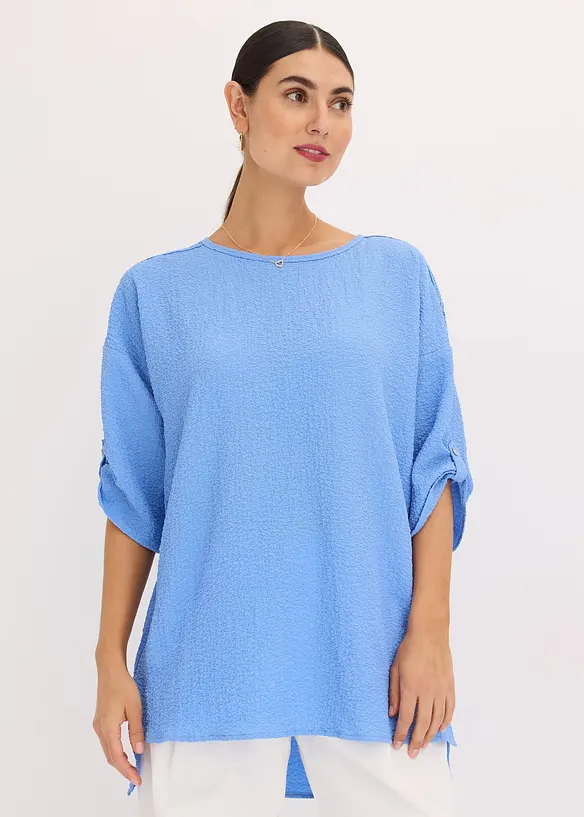Blouse textur&eacute;e avec bande de dentelle, bonprix