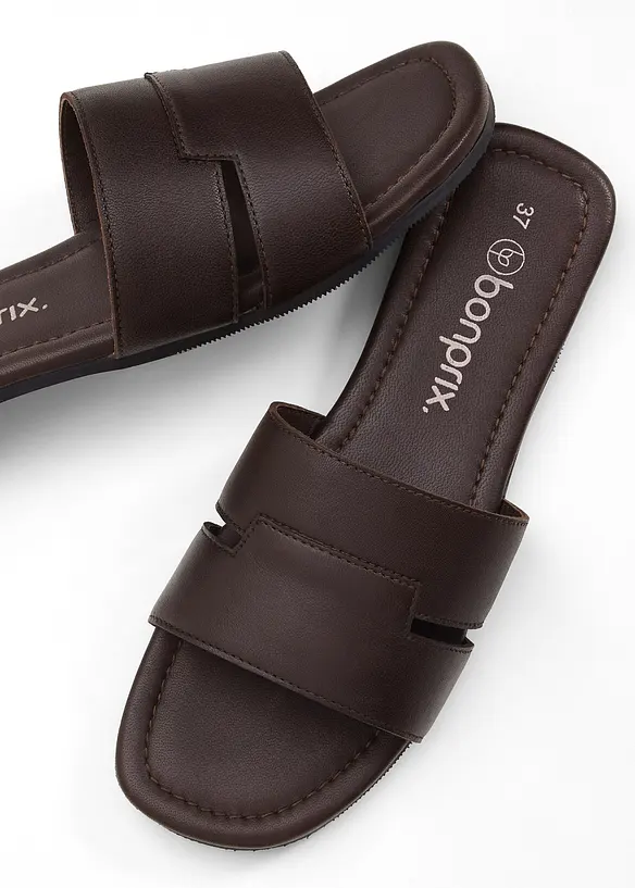 Mules en cuir, bonprix