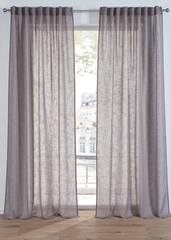 Rideau aspect lin normal et extra large (1 pce), bonprix