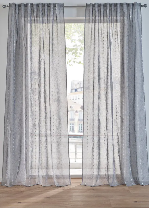 Rideau à rayures tissées (1 pce), bonprix