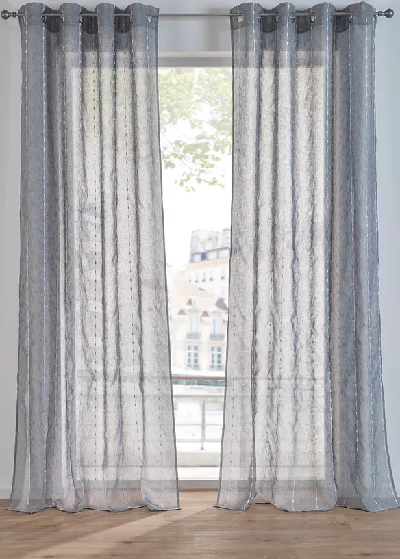 Rideau à rayures tissées (1 pce), bonprix