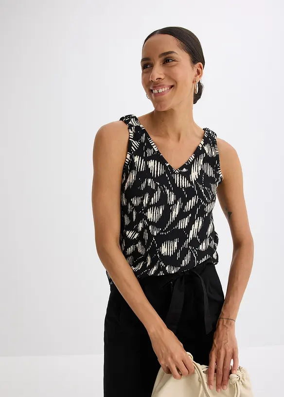 Top imprimé en jersey texturé, bonprix