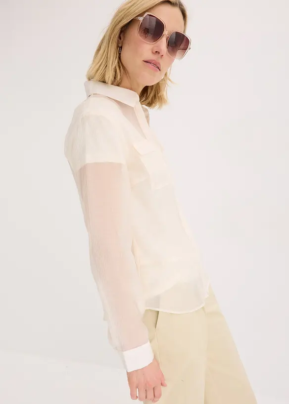 Chemisier transparent et texturé, bonprix