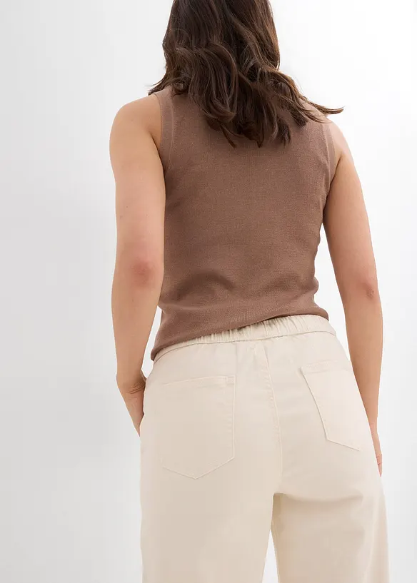 Jean barrel taille mi-haute &eacute;lastiqu&eacute;e, bonprix