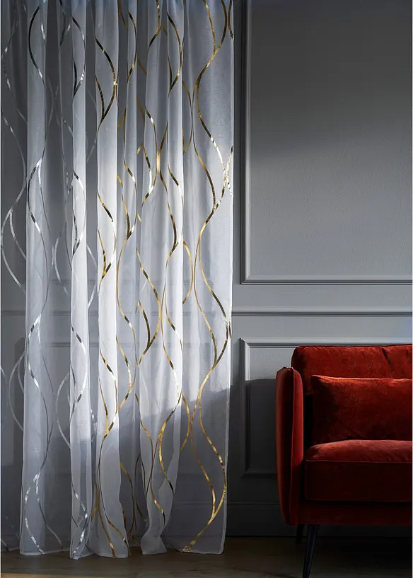 Voilage transparent à imprimé brillant (1 pce), bonprix