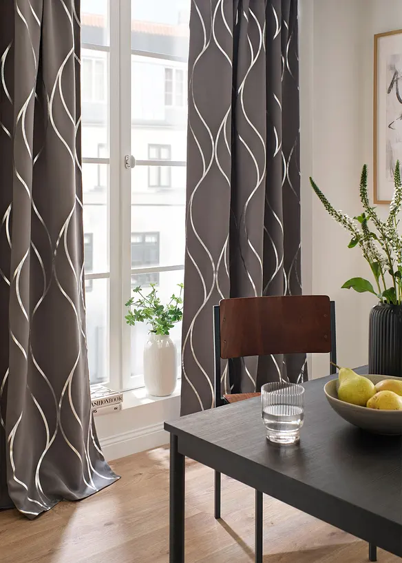 Rideau obscurcissant à imprimé brillant (1 pce), bonprix