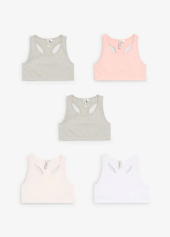 Lot de 5 brassières avec coton doux, bonprix