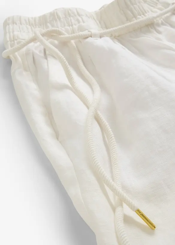 Pantalon taille élastiquée 100 % lin, bonprix