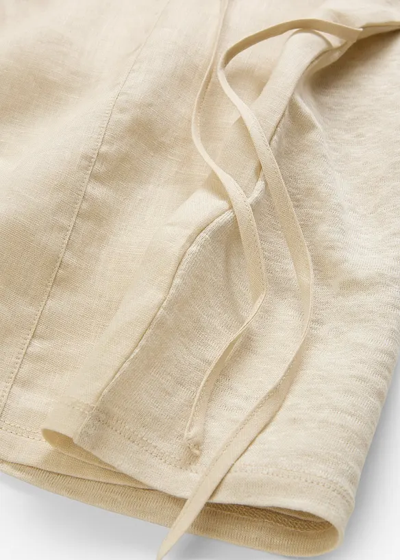 T-shirt 100% lin à finitions tissées, bonprix