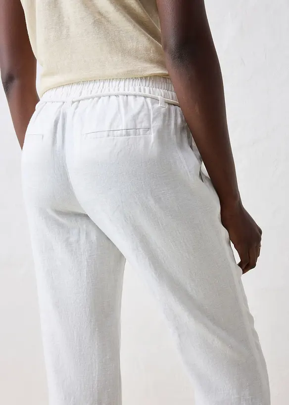 Pantalon taille élastiquée 100 % lin, bonprix