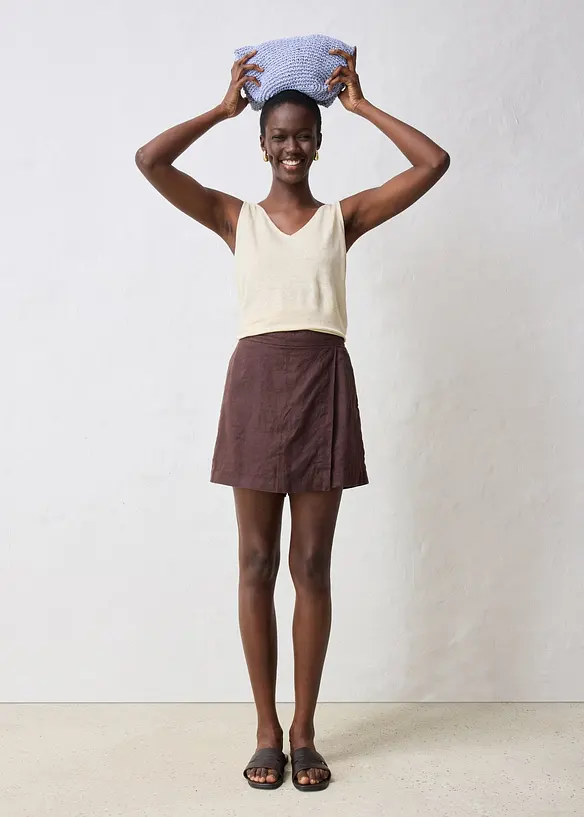 Jupe-short 100% lin, bonprix