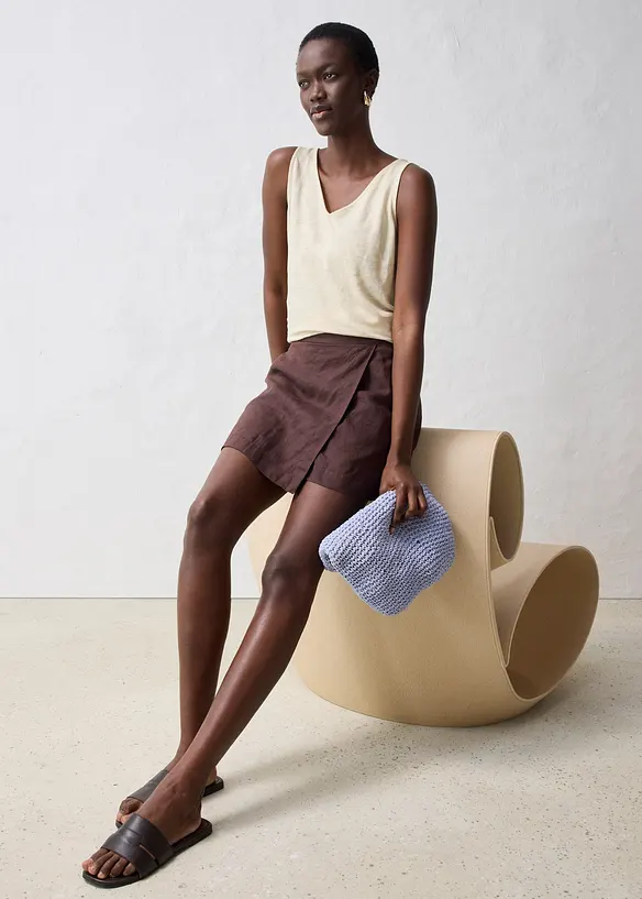 Jupe-short 100% lin, bonprix