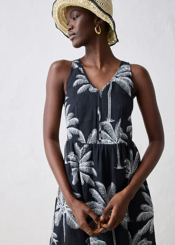 Robe midi en ramie, bonprix