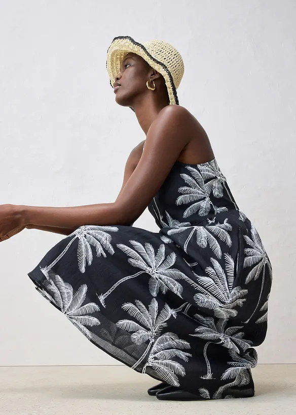 Robe midi en ramie, bonprix