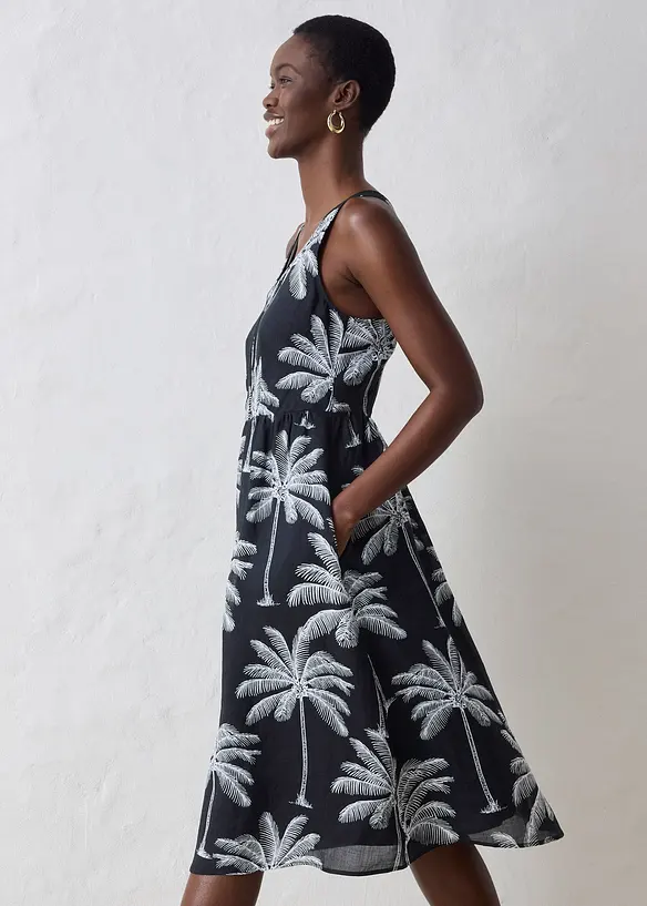 Robe midi en ramie, bonprix