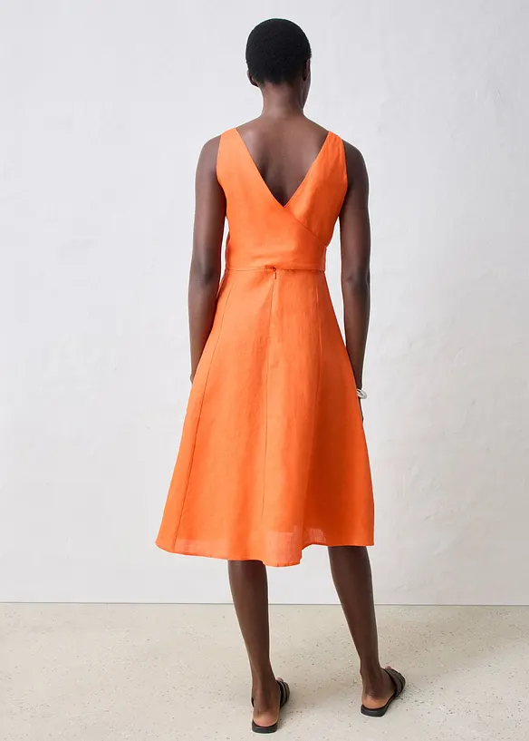 Robe midi 100% lin, bonprix