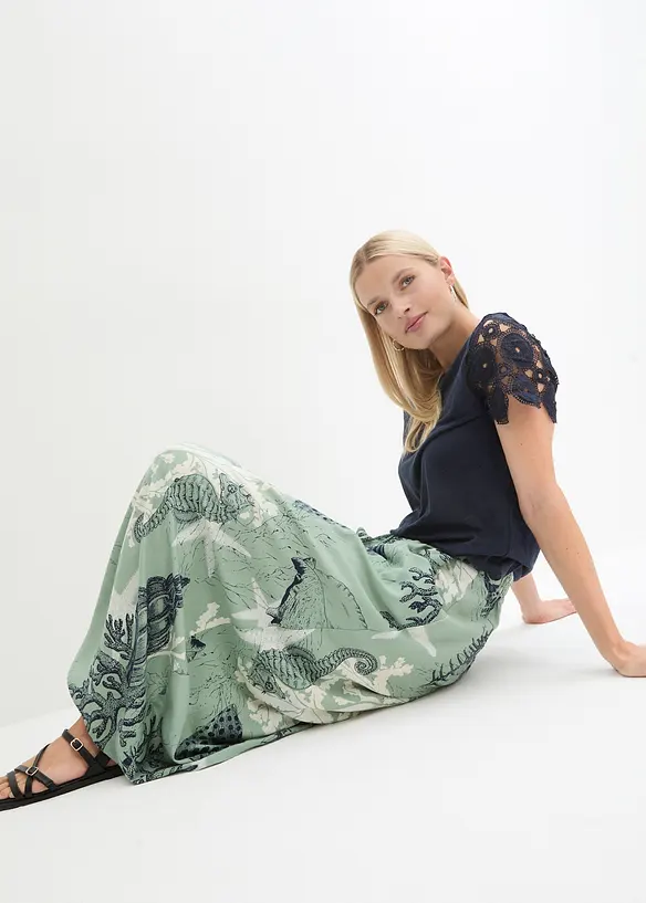 Jupe longue en viscose fluide, bonprix