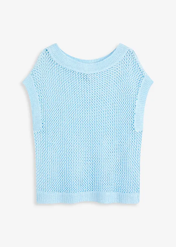 Pull en grosse maille ajourée avec fil brillant, bonprix