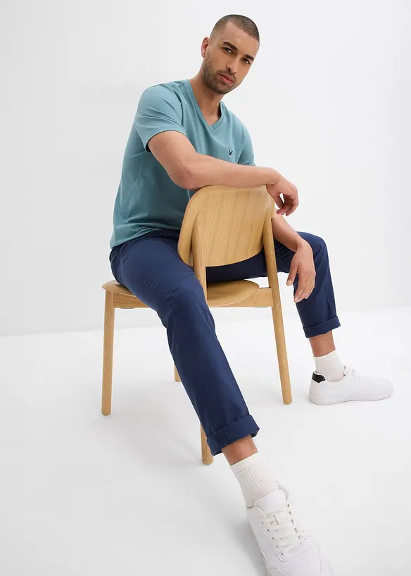 Lot de 2 T-shirts col V 100% coton, bonprix