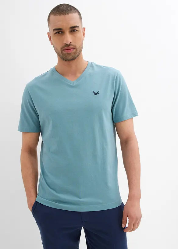 Lot de 2 T-shirts col V 100% coton, bonprix