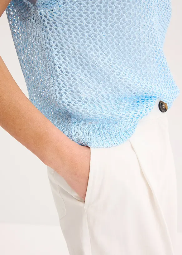 Pull en grosse maille ajourée avec fil brillant, bonprix