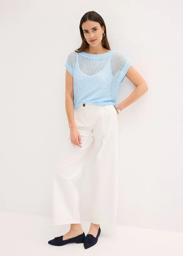 Pull en grosse maille ajourée avec fil brillant, bonprix