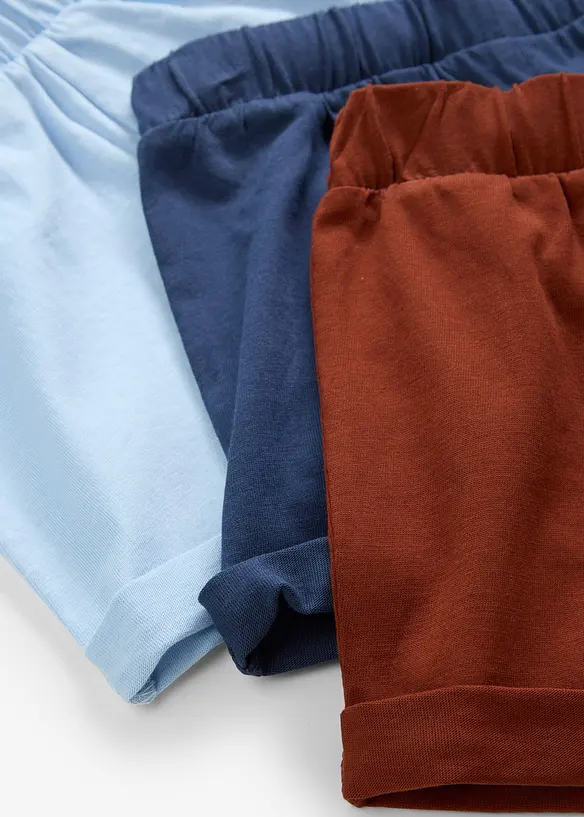 Lot de 3 shorts bébé en jersey 100% coton, bonprix