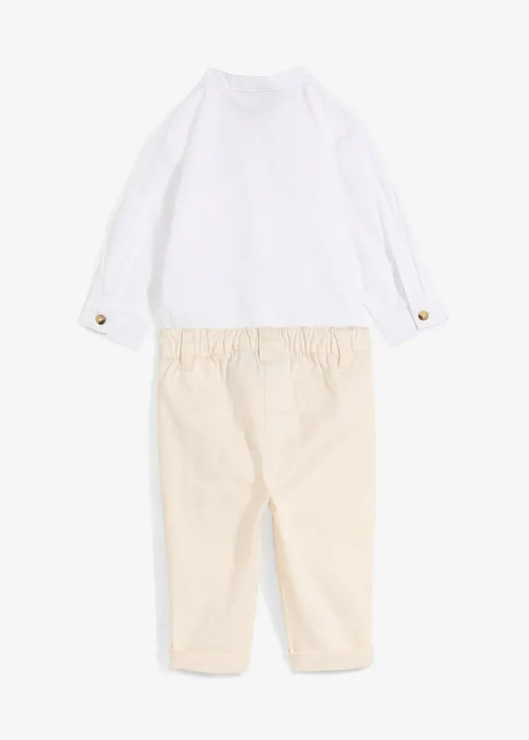 Body chemise et pantalon chino 100% coton (ens. 2 pces), bonprix