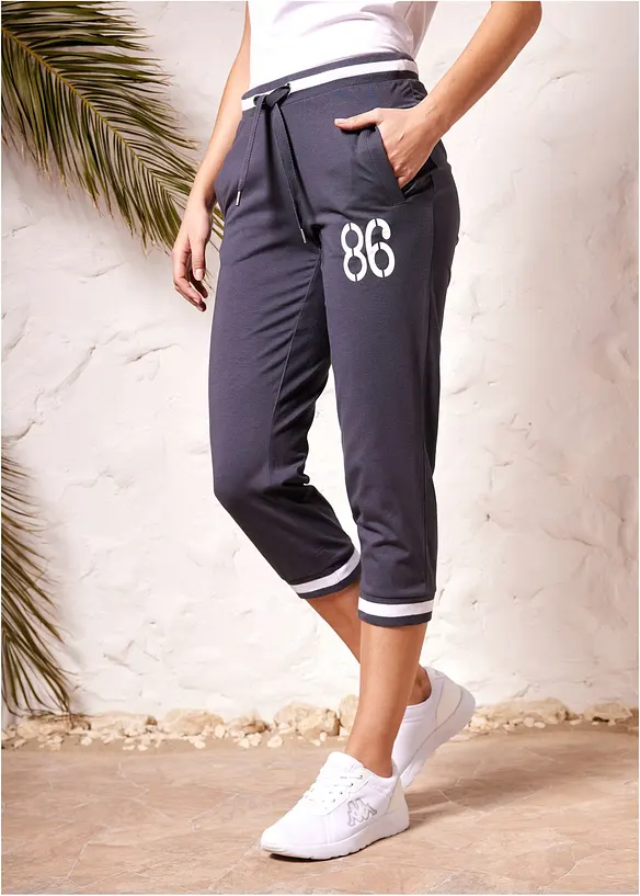 Pantalon de jogging, longueur 3/4, en coton extensible, bonprix
