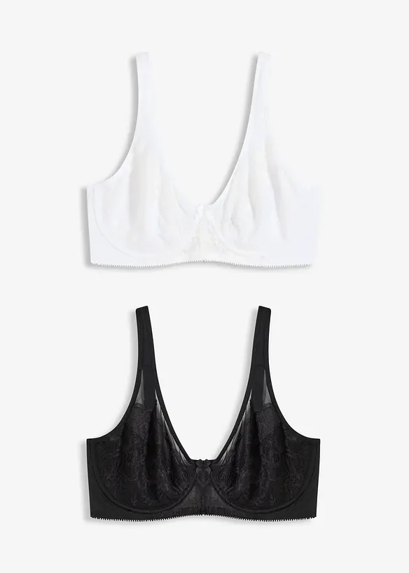 Lot de 2 soutiens-gorge minimiseurs à bretelles rembourrées, bonprix