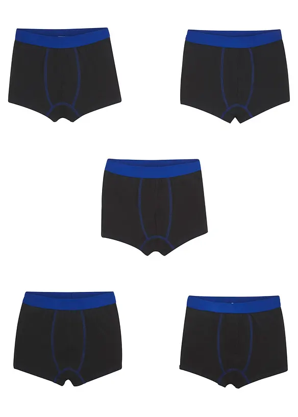 Lot de 5 boxers en coton doux et extensible, bonprix